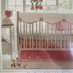 Boho Baby Crib Collection 8 Pc My Baby Sam Comforter Sheets Rail Cover Pink Gold